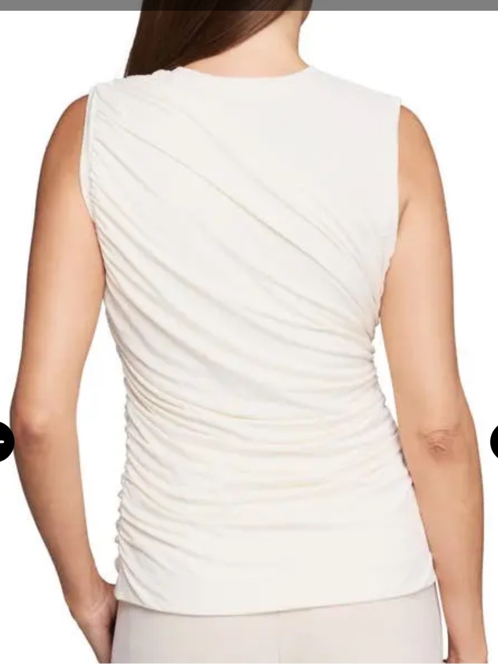 NIC+ZOE Drape Sleeveless Jersey Top in White Size XL - Picture 3 of 10